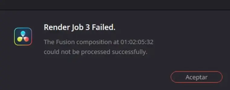 Cómo Arreglar el Error Render Job Failed en DaVinci Resolve 01