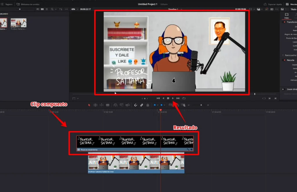 Efecto Wiggly en DaVinci Resolve Haz que tus Letra 5